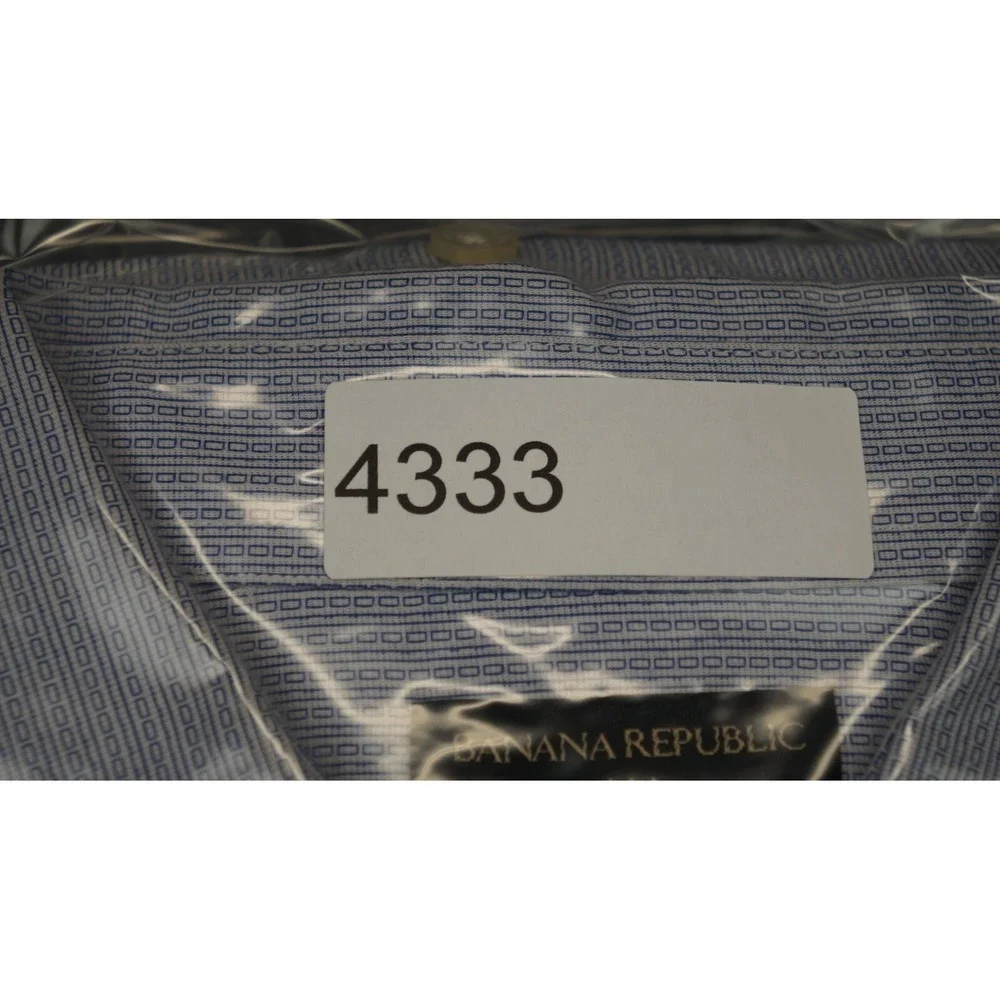Banana Republic Shirt Mens Large Blue White Button Down Up Classic Fit